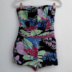 Urban Outfitters Kimchi Blue Strapless Floral Romper